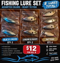 CREME ULTRA LIGHT lipless CRANKBAITS 8Piece Assorted Fishing Lure Set