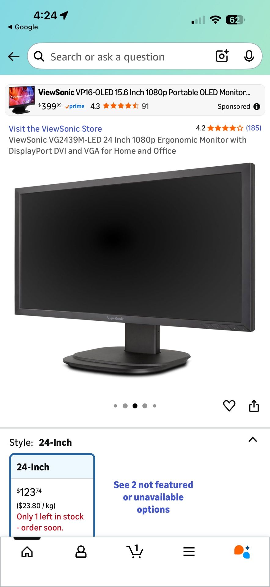 2 Viewsonic Work monitors 24”