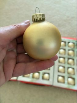 Christmas Ornaments Bulbs Matt Gold Finish total of 59 ornaments (4 boxes)
