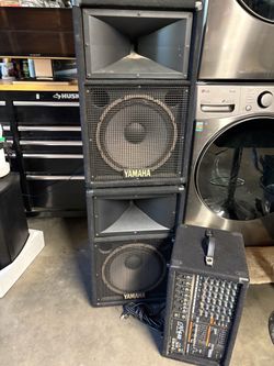 Speakers  and amplifier.