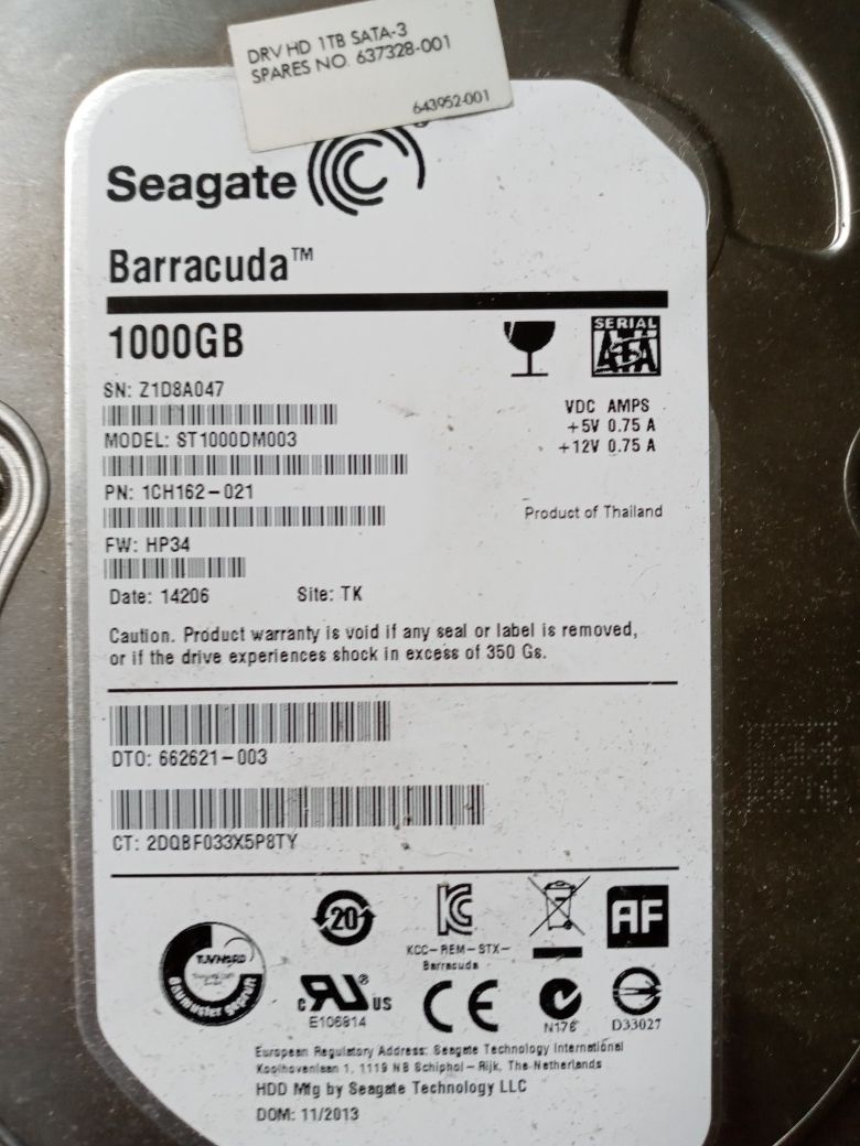 Seagate 1 tb harddrive