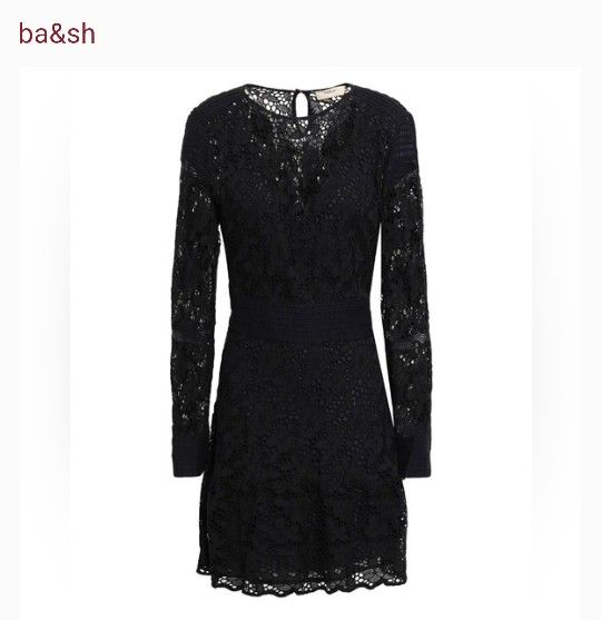 ba & sh Black Lace Dress (Robe Aprhodite) Size 3 Womens