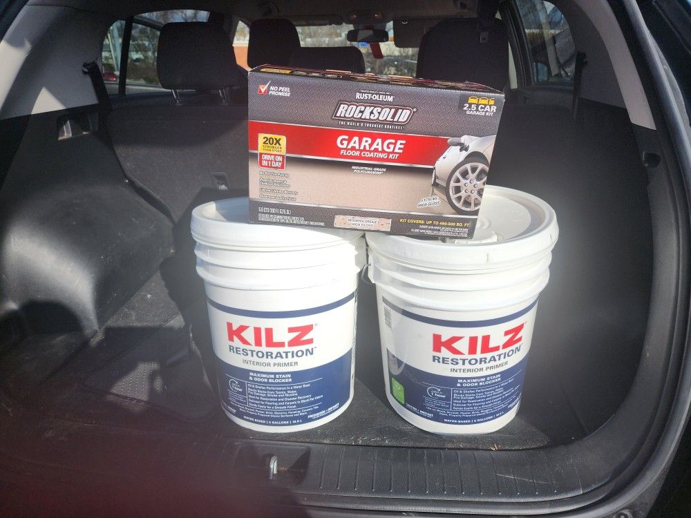(2) 5 GALLON KILZ & GARAGE FLOOR PAINT