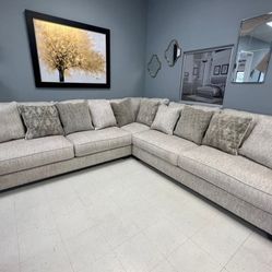 AP 🎉 Soft Microfiber Fabric , ultra-deep 45" seats and reversible 3 Piece Sectional Couch// Financing & Delivery 