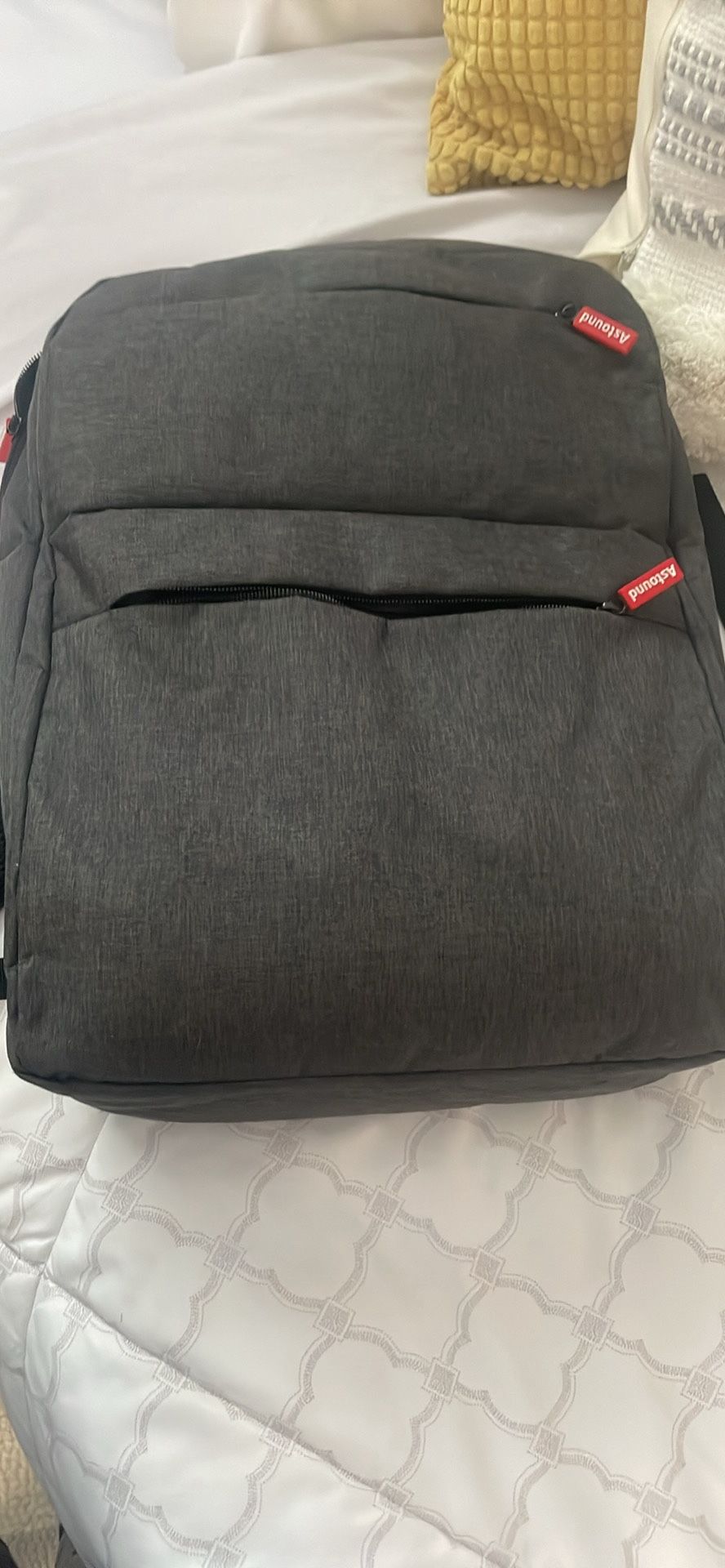 Must Go By 9 Am -Gray Astound Laptop Back pack