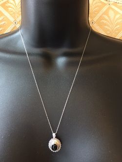 925 STER Silver Oval Onyx Necklace 19.75”