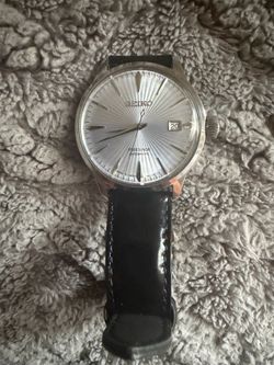 Seiko Men's Automatic Presage Black Leather Strap Watch 40.5mm