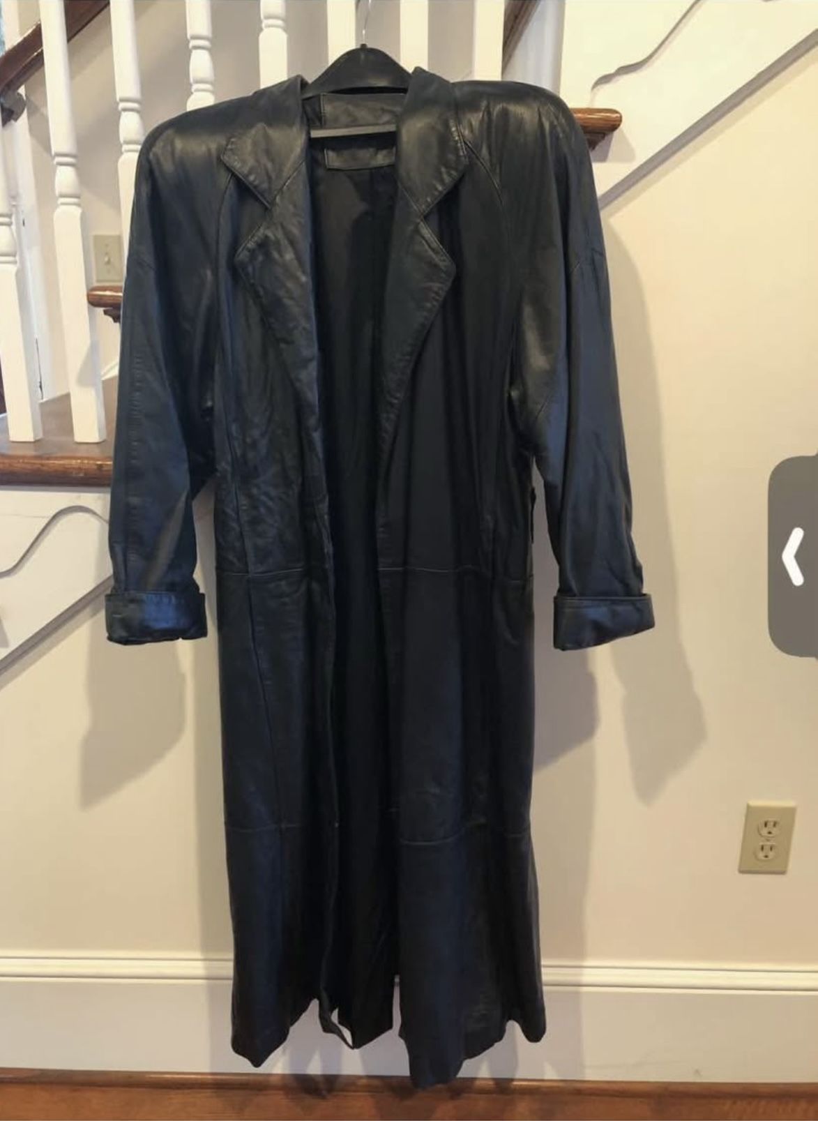 Georgetown Leather Design Vintage Collared Belt Trenchcoat Size S