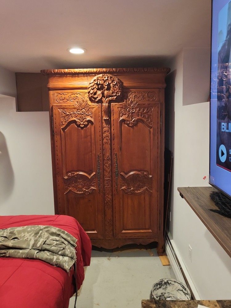 Intricately Carved Hutch  7'Hx48"wx27depth.