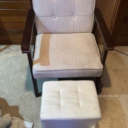 Chair With Storage Ottoman 