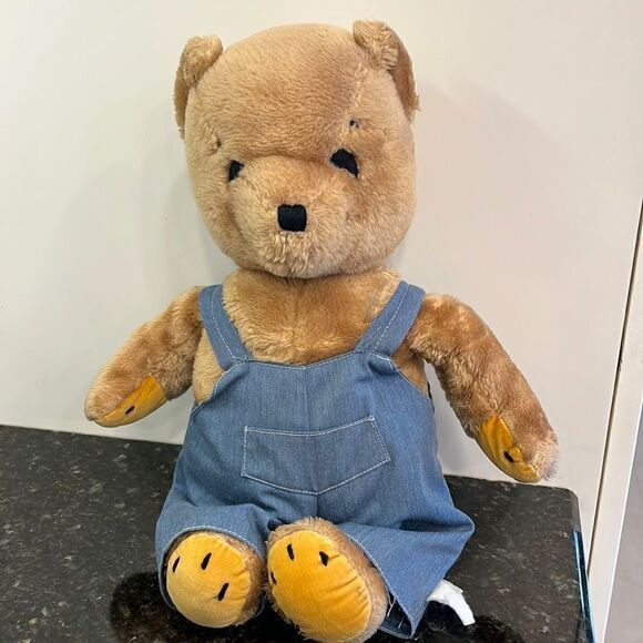 Vintage Joshua Bear with Overalls-1979-Plush