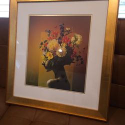 Gold framed, matted 41x41