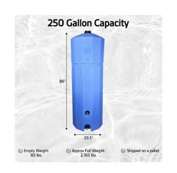 250 Gal. Water Storage Container. (NEW). MUST PICK UP SAT. SEPT 26 IN CHERRY HILL, NJ