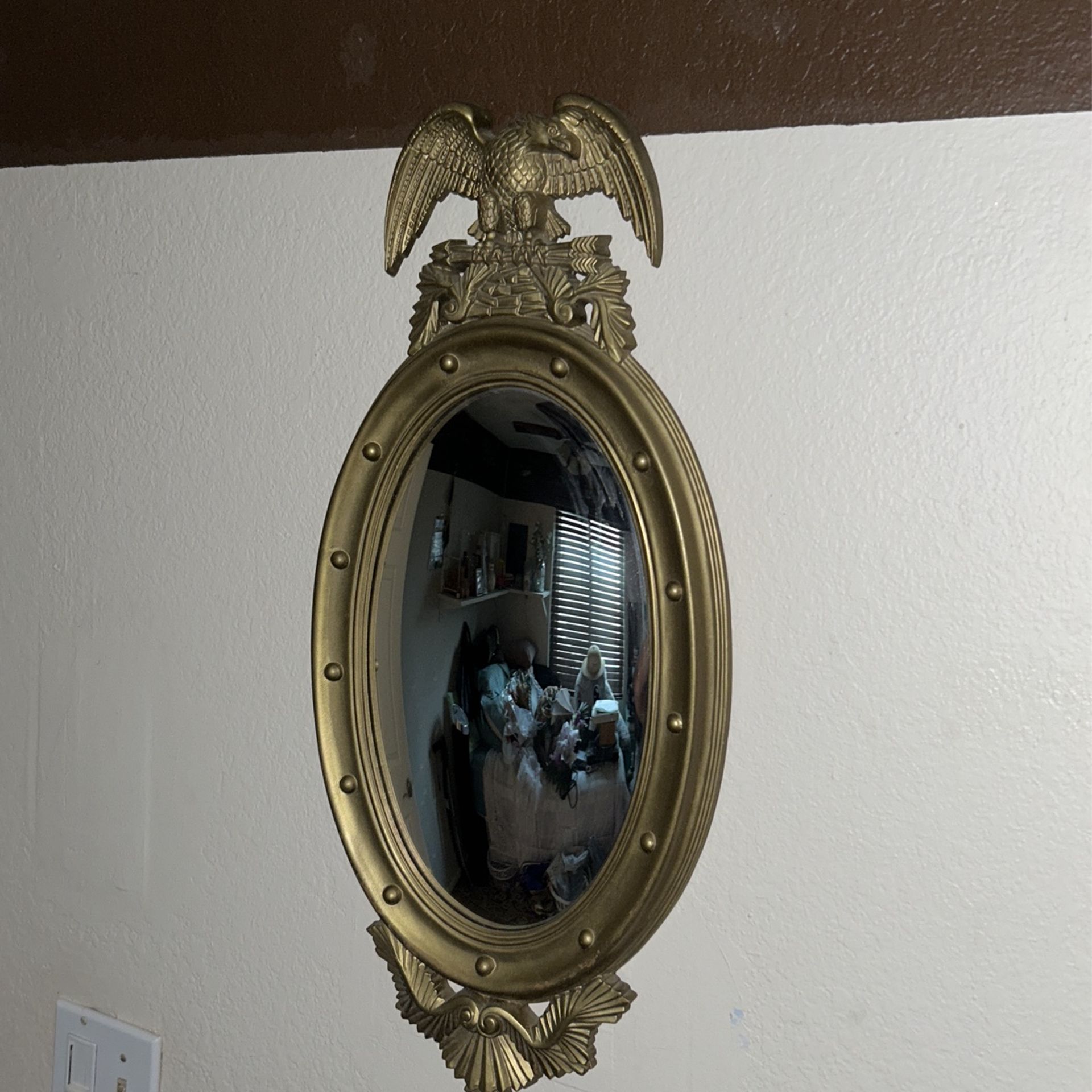 Eagle Oval Mirror Convex  Federal Style