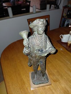 Vintage Town Crier Sculpture