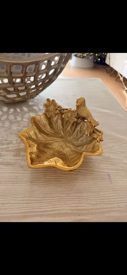 Gold Bowl With Bird