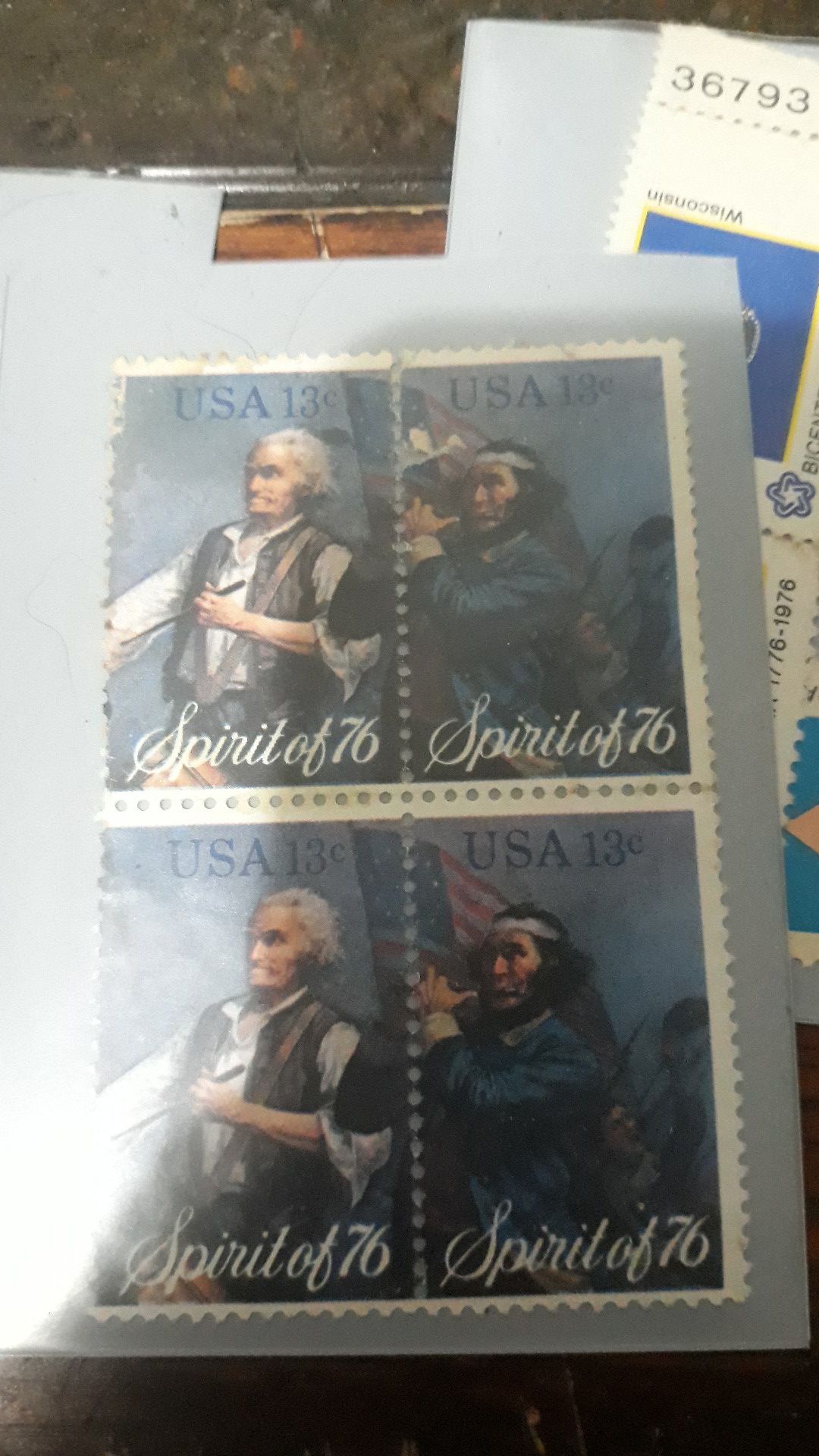 Set of 4 Spirit of 76 Usa 13cent stamps