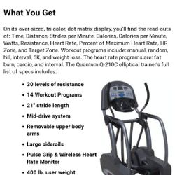 Commercial 400lb weight capacity Elliptical