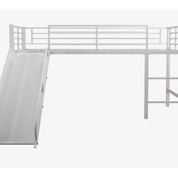 Twin  Metal loft slide Bed 