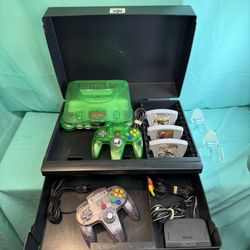 Nintendo 64 Funstatic Jungle Green With Storage And Games
