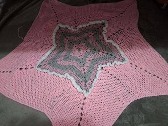 Handmade crochet star blanket