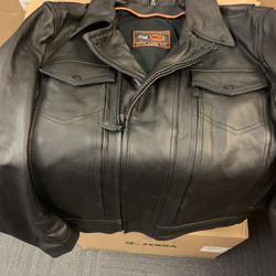 First Classics Leather Motorcycle Jacket Mens Size XL Black Biker Classic Coat