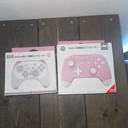 2 Nintendo Switch Wireless Controllers – Pink (New)
