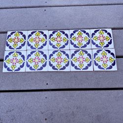 ***vintage*** Hand Painted Accent Tiles