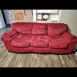 Suede couch asking 50