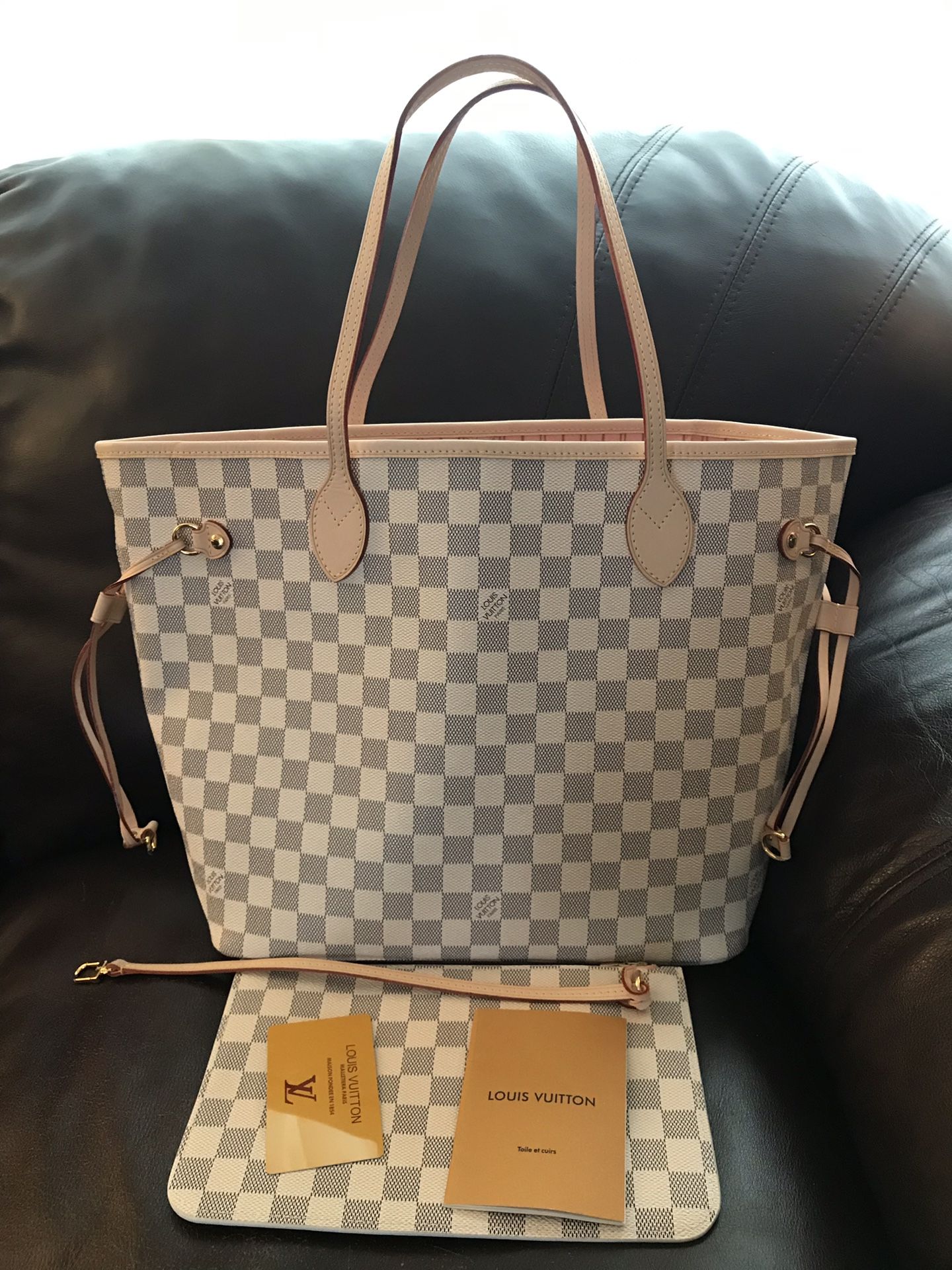 Louis Vuitton LV Bag Neverfull MM Damien Azur Purse Handbag for