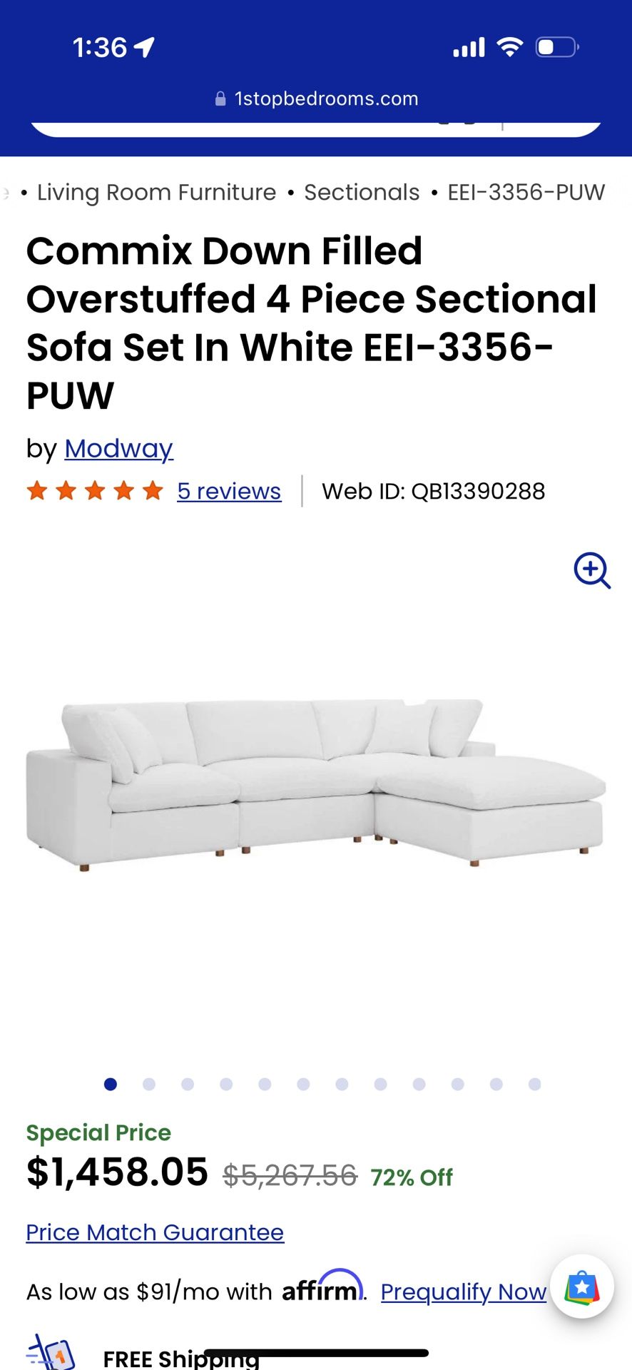 Linen Sectional Couch