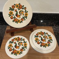 4 Vintage enamel McCoy Art oven covers