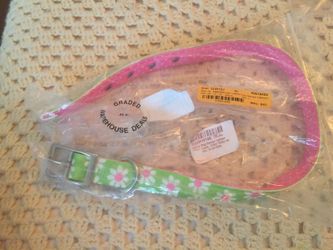 Yellow dog design uptown Large green daisy on pink polka small dots