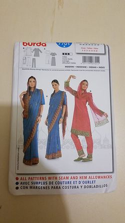 Burda Indian outfit sizes 8-20