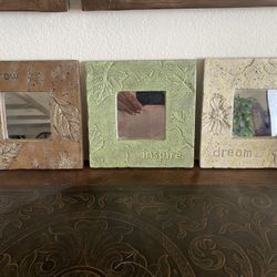 Set of 3 Inspirational Ceramic Home Decor Mirrors