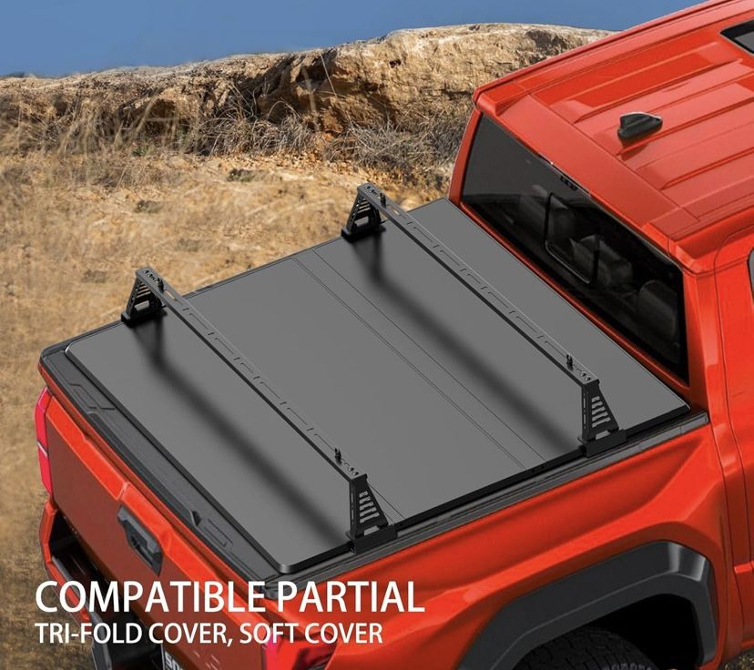 Overland Bed Bar for Mid-Size Trucks/Compatible with Partial Tri-Fold Dover, Soft Cover/No Drilling It is suitable for various mid-size trucks, inclu
