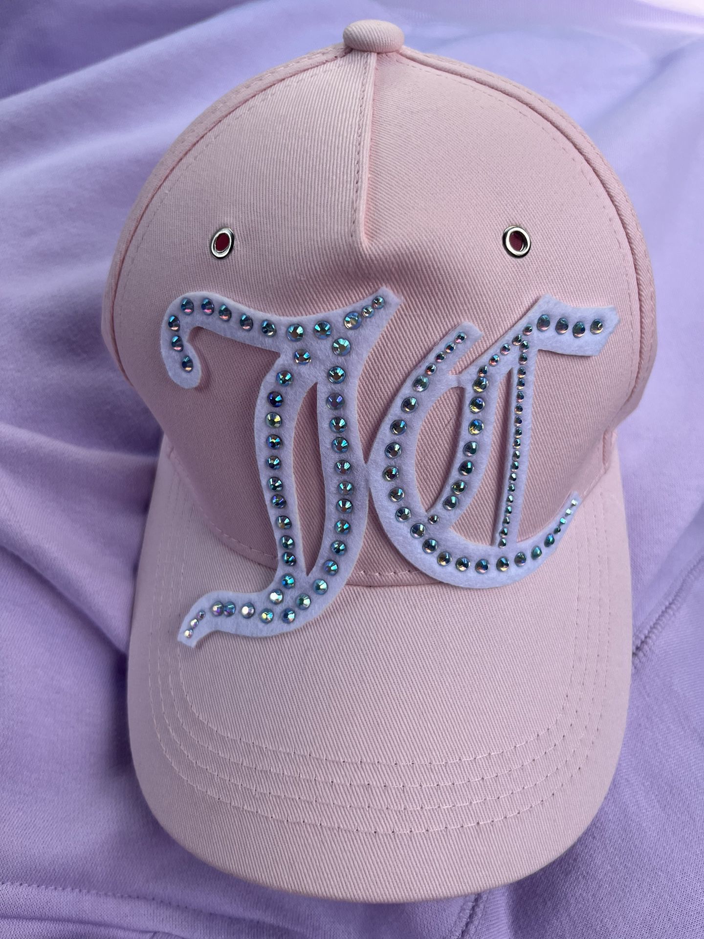 NWT 💎💖💎 Juicy Couture bling rhinestones logo baby pink baseball cap one size