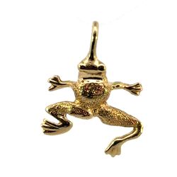 Woman’s Ladies 14k Yellow Gold Frog  Charm Pendant For Necklace GP3100161