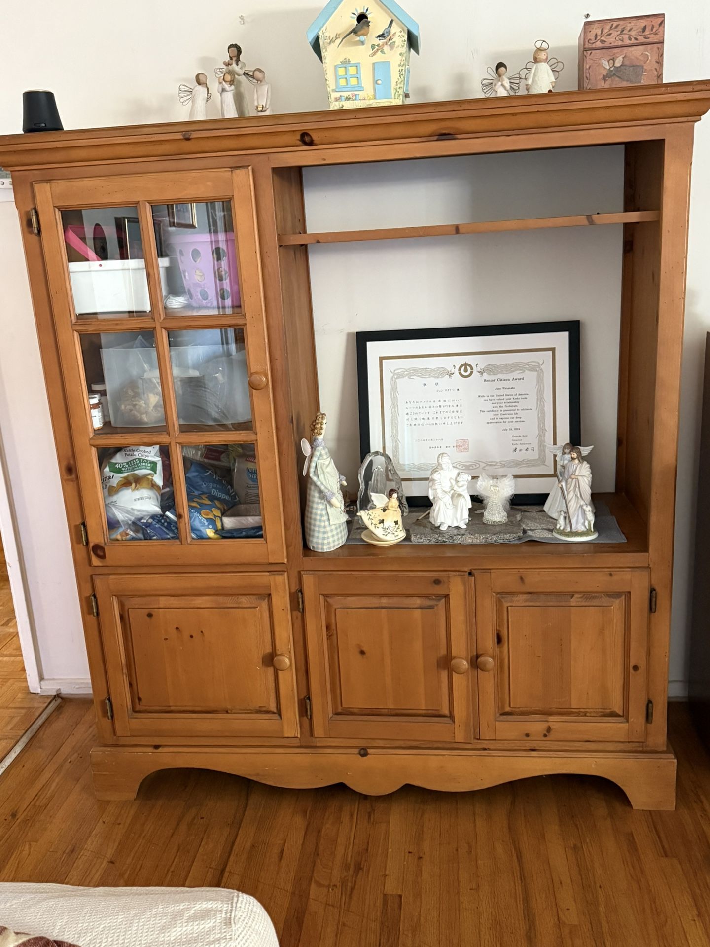 Wood Cabinet With Glass Door