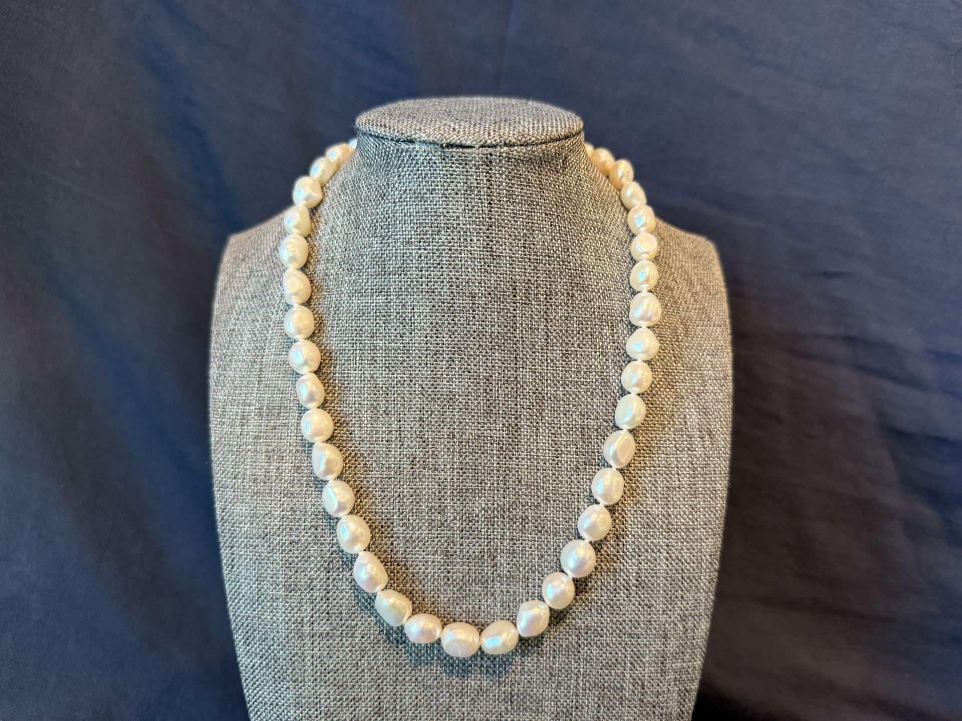 Baroque Pearl Necklace With Sterling Silver Clasp New