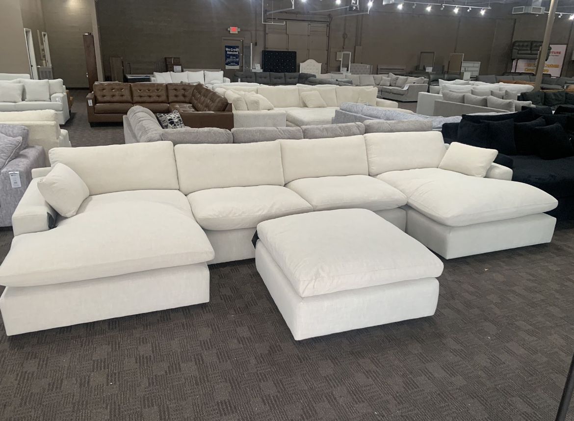 White Cloud Feather Sectional Couch