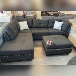 Modern Sectional Sofa With Ottoman 