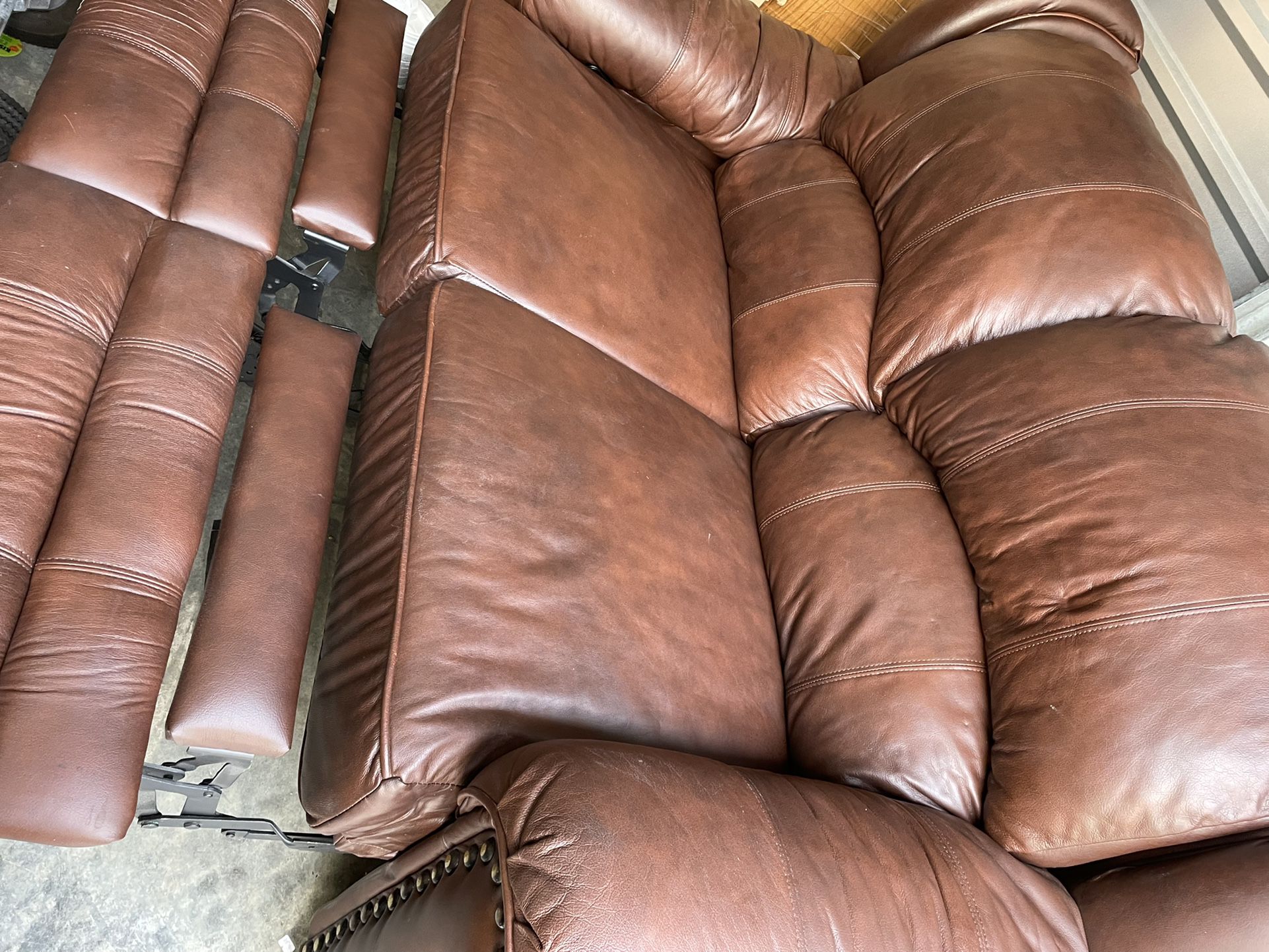 Leather Double Reclinable Love Seat