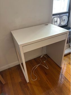 Desk with Drawer – White ,Compact Workstation ( good condition)