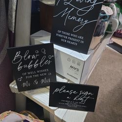 3 Wedding Signs. Brand New 