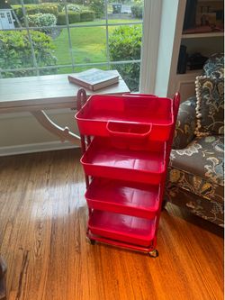 Rolling Utility Cart art kitchen red