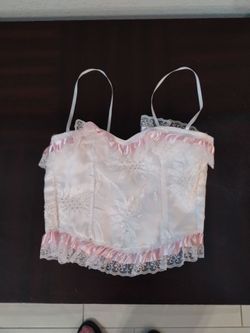 white and pink party top, for girls, size 12