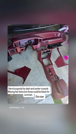 Mustang foxbody ruby red dash and console 90-93