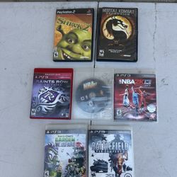 Lot Of 7 PlayStation 2 And Ps3 Video Games, NBA 2K12, Plants vs. Zombies, Battle 