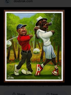 Tiger woods Micheal Jordan numbered picture / Framed